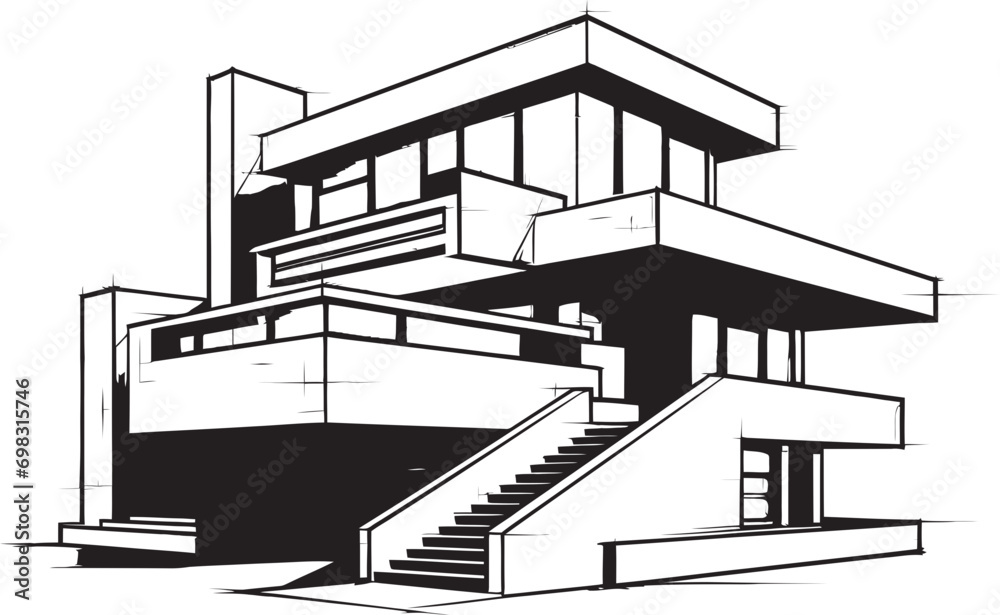 Symmetry Blueprint Duplex House Design in Vector Logo Concept Double Living Vision Sketch Idea for Duplex House Icon Symmetry Blueprint Duplex House Design in Vector Logo Concept Double Living Vision Sketch Idea for Duplex House Icon