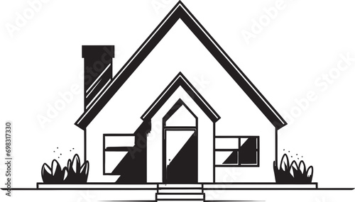Simplistic Dwelling Mark Minimal House Vector Logo Clean Abode Symbol Minimal House Vector Icon