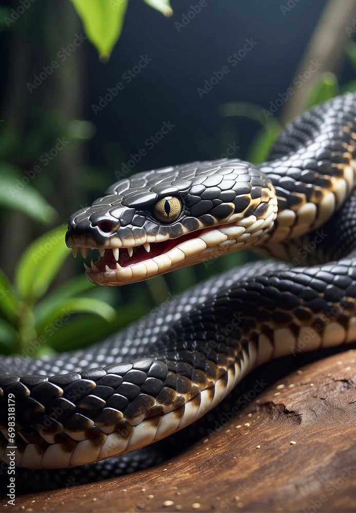 Fototapeta premium predatory snake, beautiful poisonous snake