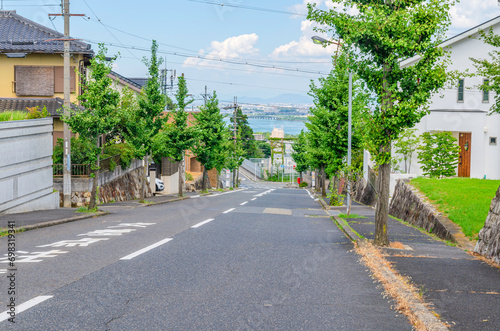Obraz na płótnie 住宅街の道路 w salonie