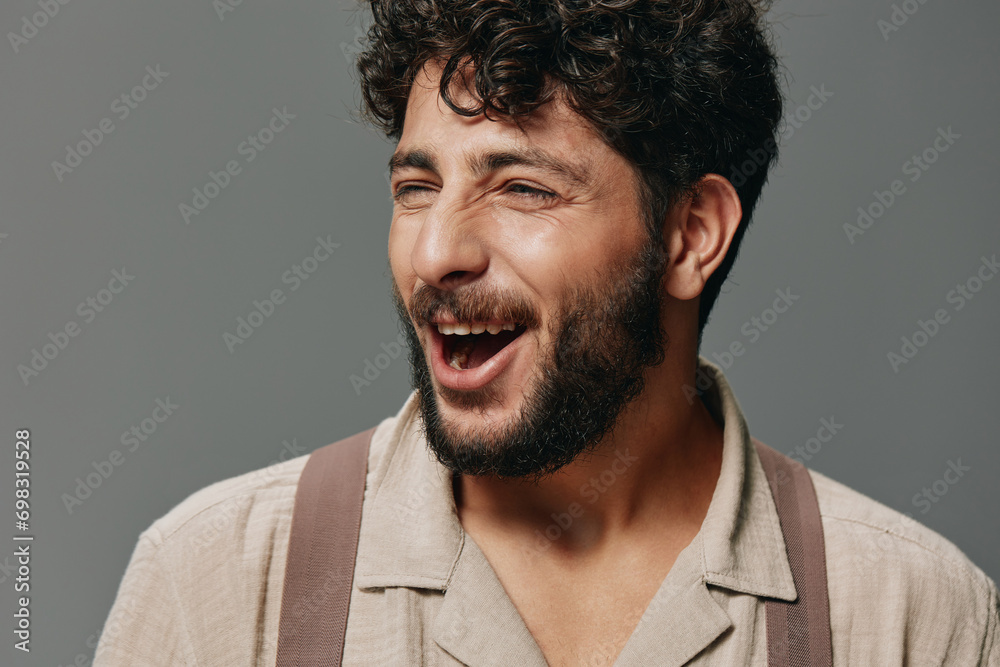 Obraz premium Adult isolated portrait guy background young person men