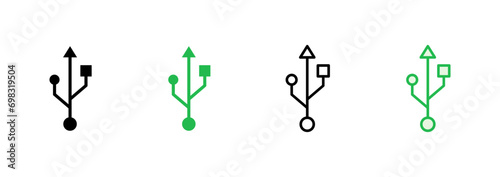 Usb icon set. Flash disk icon vector
