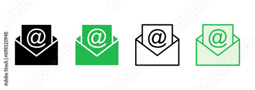 Mail icon set. email icon vector. E-mail icon. Envelope illustration