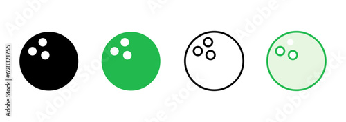 Bowling icon set. bowling ball and pin icon. bowling pins