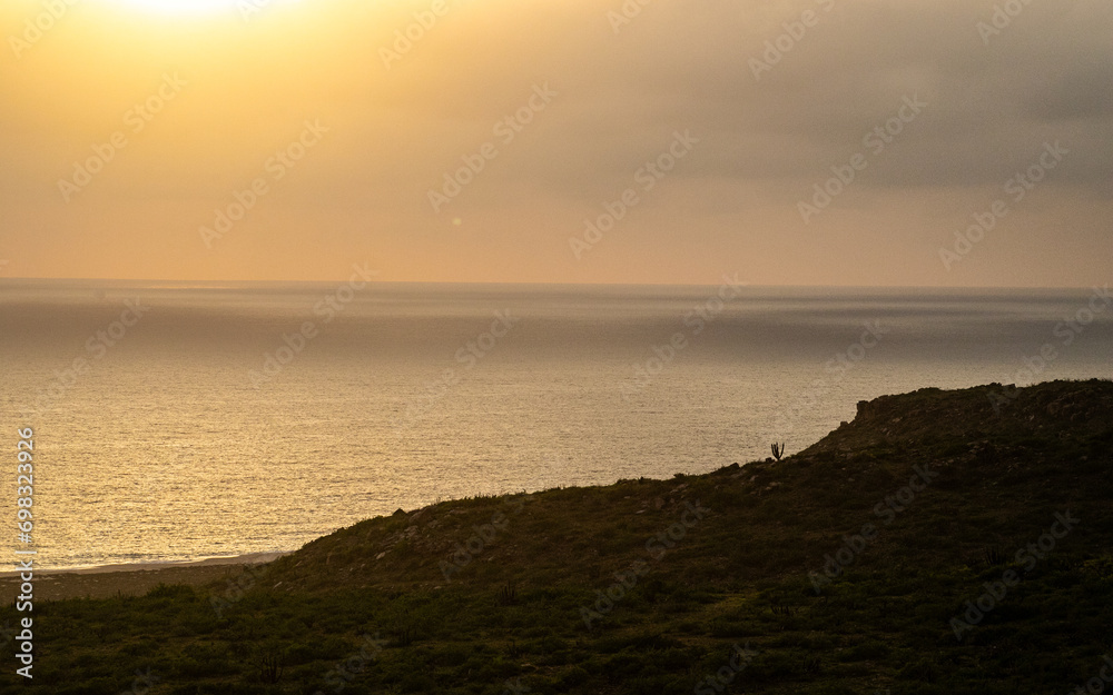 Scenic view of sunset over the tranquil sea