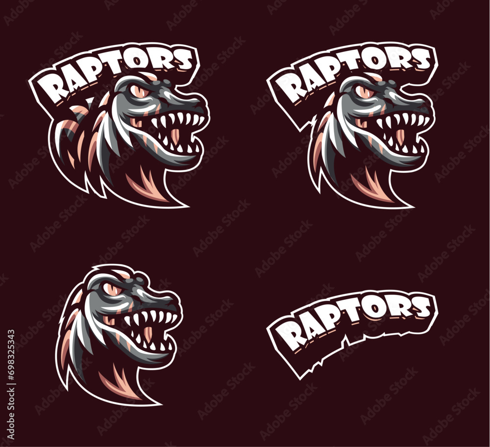 logo raptors, logo head raptors, illustration raptors, head raptors, logo esport, logo game, logo team, 