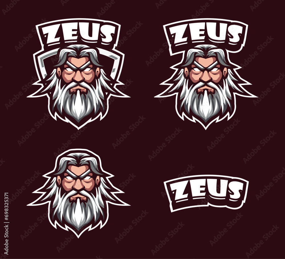 logo zeus, logo head zeus, illustration zeus, head zeus, logo esport, logo game , logo team