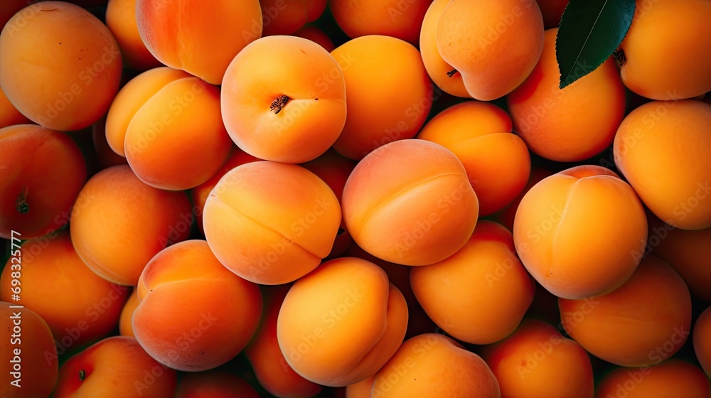 Portrait fresh and delicious peach fruit AI Generative