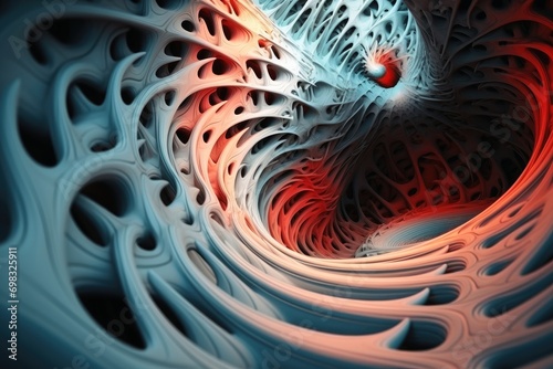 A surreal and fractal threee dimensional tunnel. photo