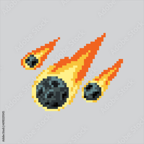 Pixel art illustration Meteor. Pixelated Meteor. Space Comet Meteor
pixelated for the pixel art game and icon for website and video game. old school retro.

