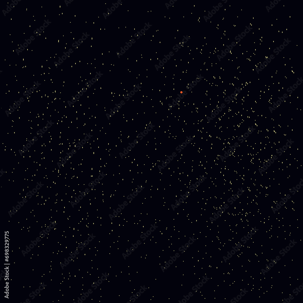 Simple starry night sky with red star or planet