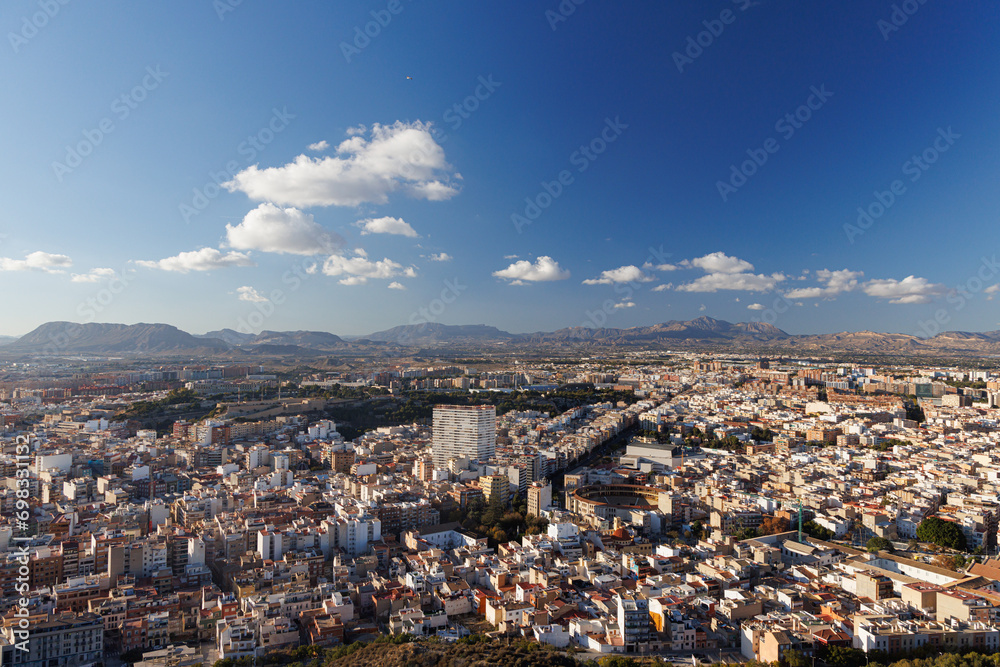 View of the city of Alicante on a sunny day.