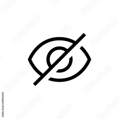 invisible eye hide icon, incognito icon no eye view hidden icon set. vision icon, unsee icons - eyesight symbol - sight look sign. web vector icon