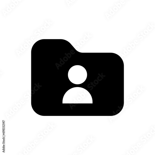 folder user icon, file document with profile person icon. save to contacts icon. web vector icon