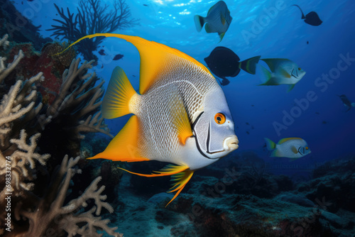 Fish wildlife ocean marine underwater animal coral angelfish reef water sea tropical
