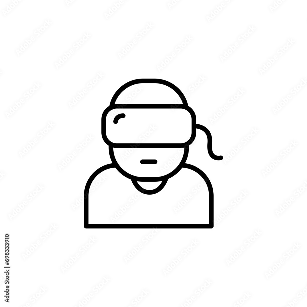 Vr glasses outline icons, gaming minimalist vector illustration ,simple transparent graphic element .Isolated on white background Vr glasses outline icons, gaming minimalist vector illustration ,simple transparent graphic element .Isolated on white background