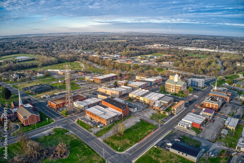 Aerial View of Shelbyville, Tennessee during Spring photo