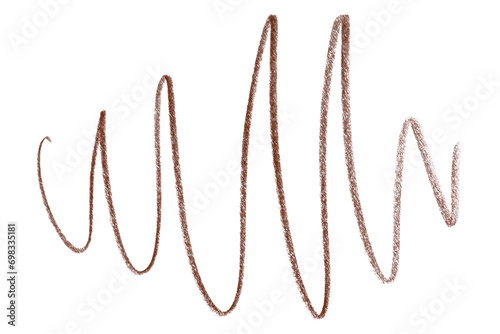 brown pencil strokes isolated on transparent background photo