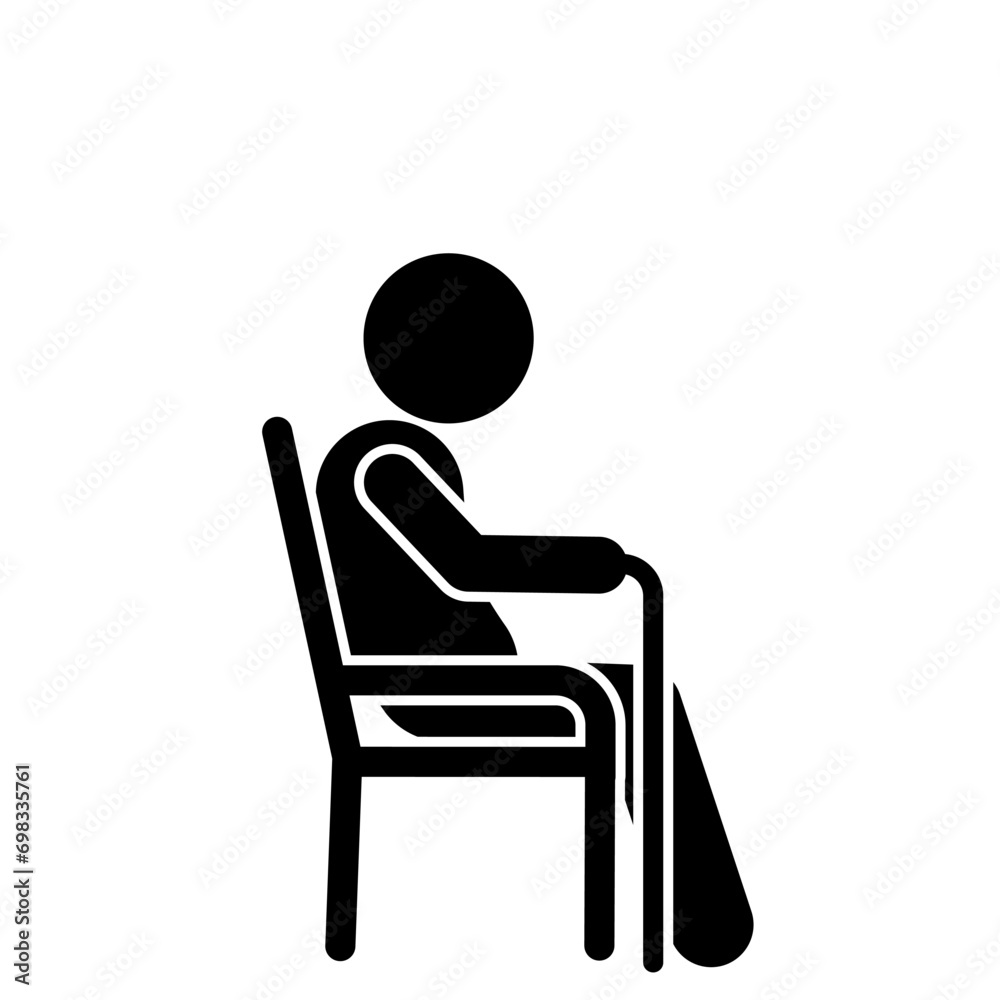 vector illustration of elderly, elderly with cane and wheelchair, sit on a chair vector illustration of elderly, elderly with cane and wheelchair, sit on a chair