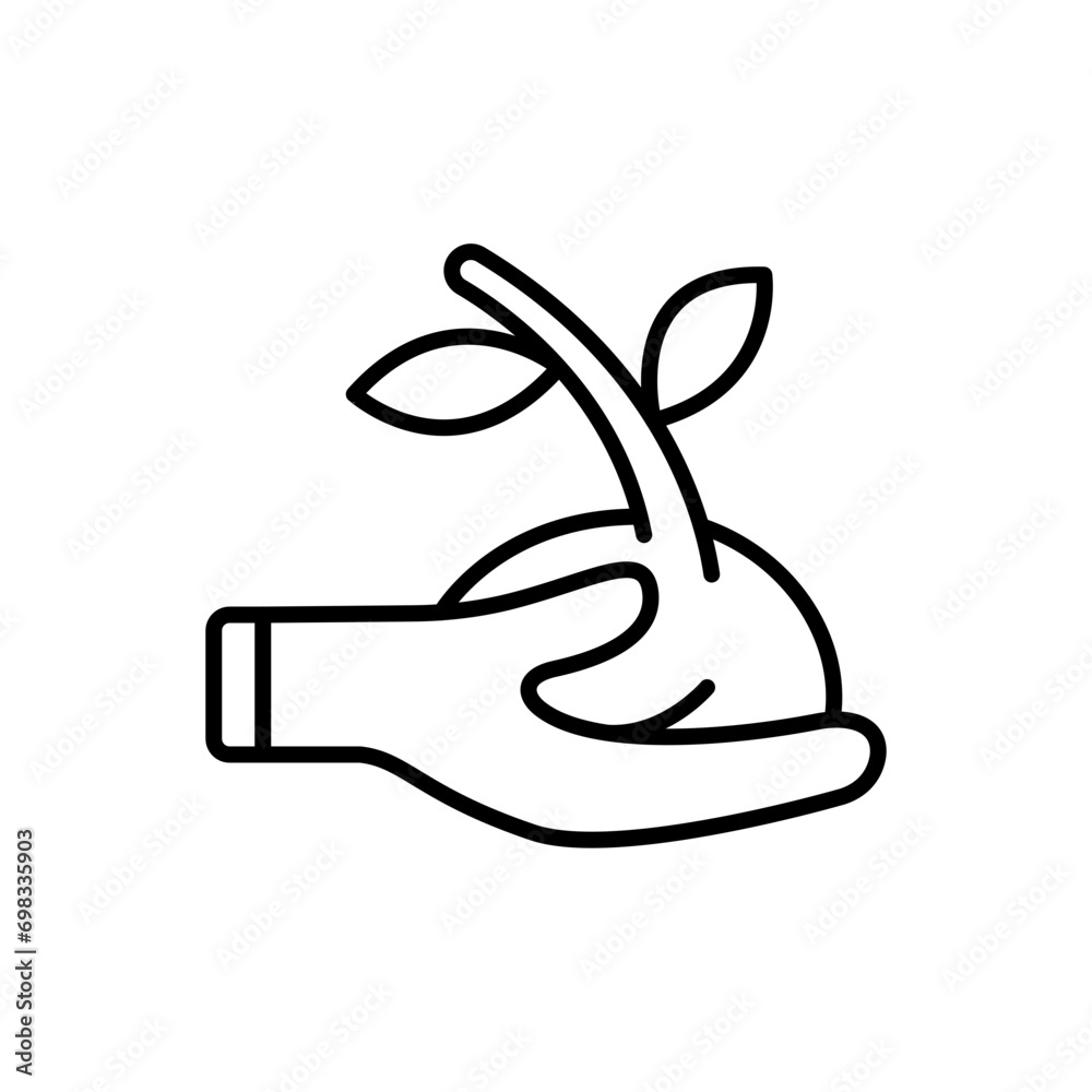 Plant seed outline icons, gardening minimalist vector illustration ,simple transparent graphic element .Isolated on white background