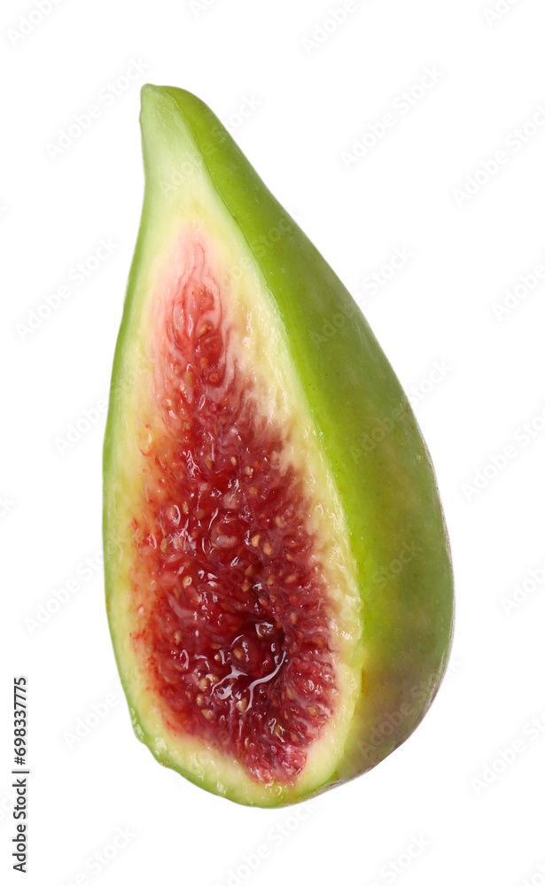 Half of fresh green fig isolated on white Half of fresh green fig isolated on white