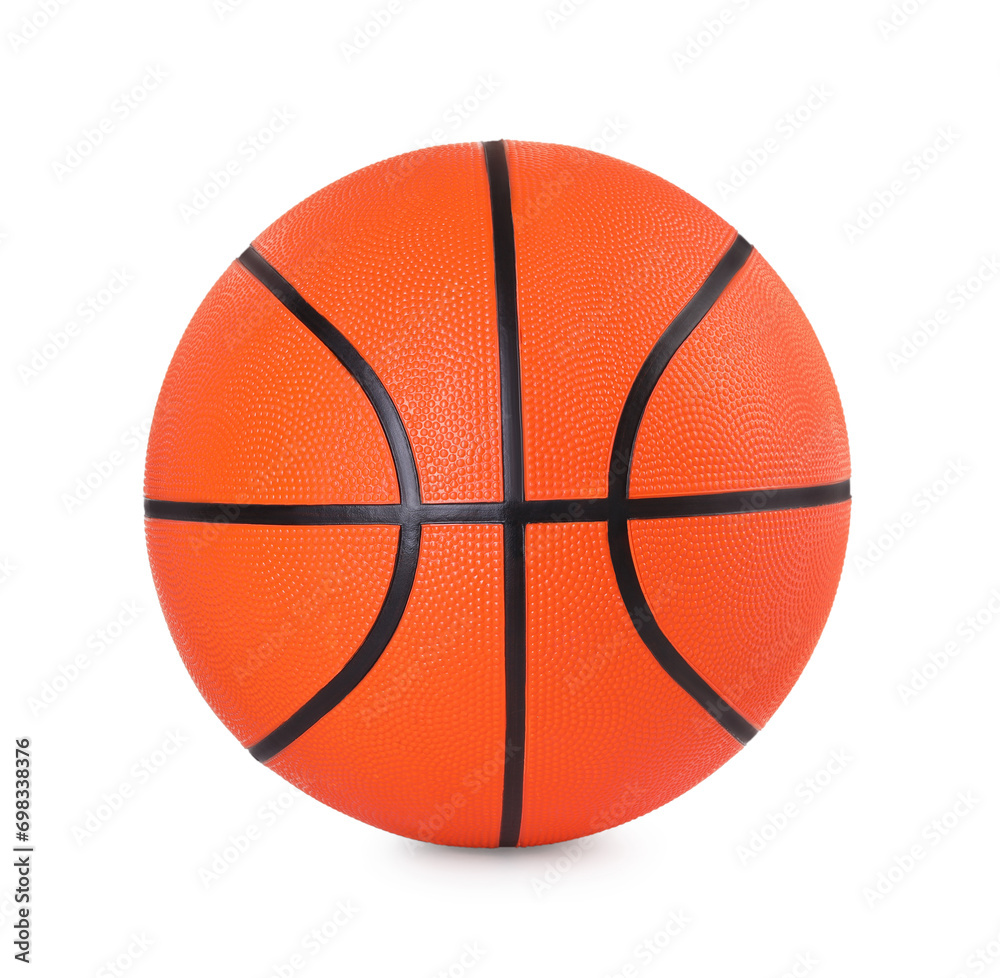 One orange basketball ball isolated on white