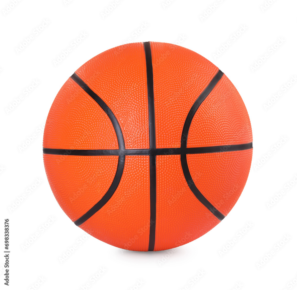 Fototapeta premium One orange basketball ball isolated on white