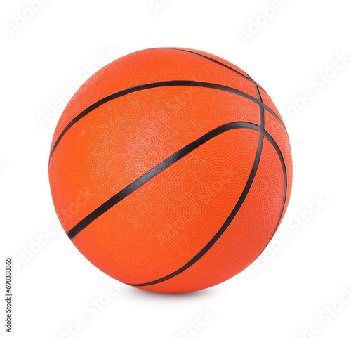 One orange basketball ball isolated on white © New Africa