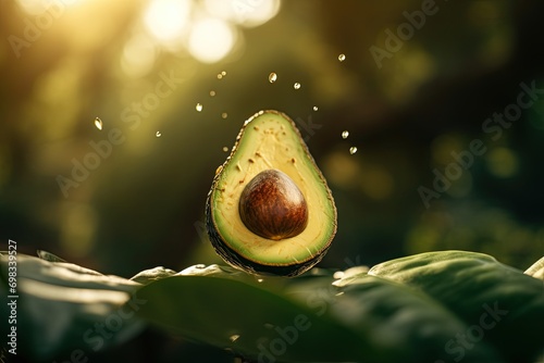 Delicious avocado with light exposure AI Generative