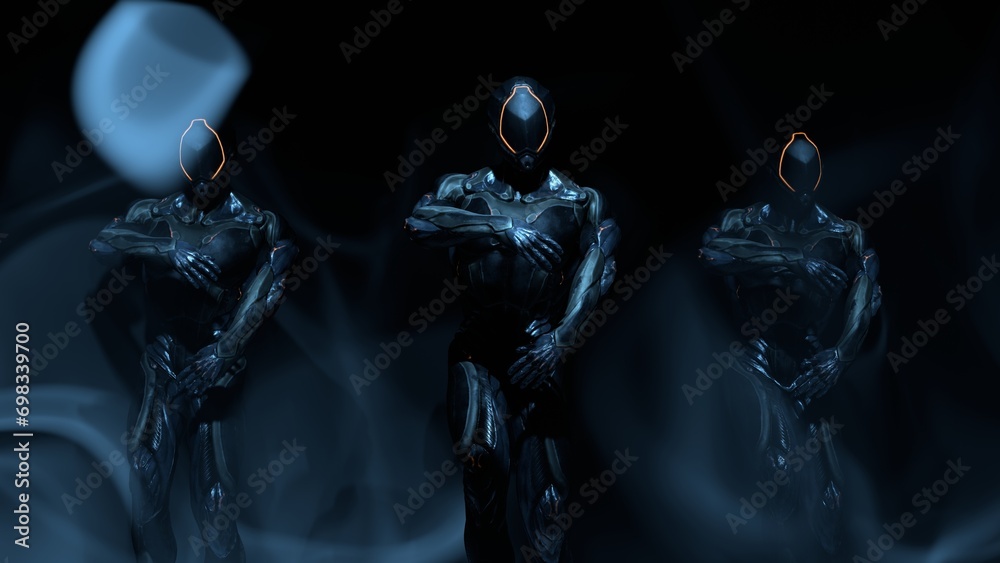 alien soldiers, cyborgs, dancing, fantasy, background for music, 3d rendering alien soldiers, cyborgs, dancing, fantasy, background for music, 3d rendering