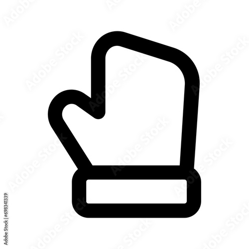 mitten line icon