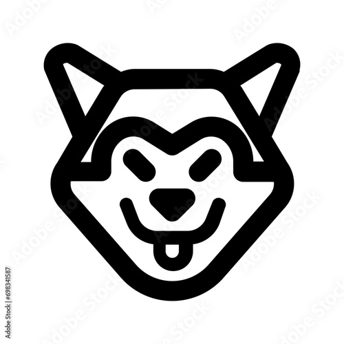 wolf line icon