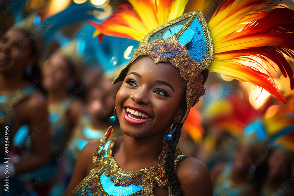 happy smiling woman on carnival happy smiling woman on carnival