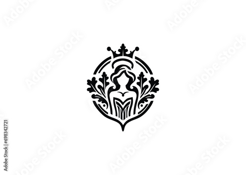 Fototapeta Naklejka Na Ścianę i Meble -  Elegant Nature-Inspired Female Logo Design