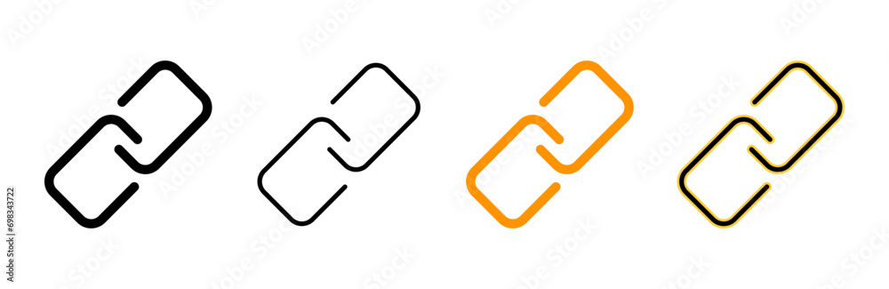 Link icon set vector. Hyperlink chain sign and symbol