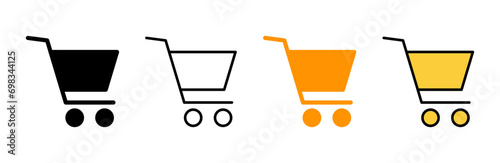 Shopping icon set vector. Shopping cart sign and symbol. Trolley icon