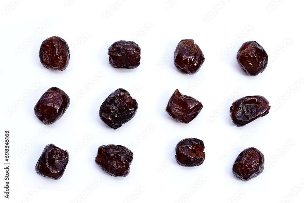 Sweet chinese jujube dessert on white background. Sweet chinese jujube dessert on white background.