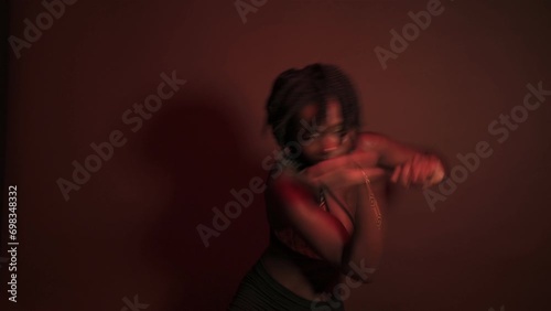 Woman dancing alone