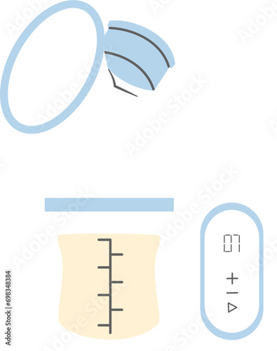 Breastfeeding equipment, breast pump Illustration 