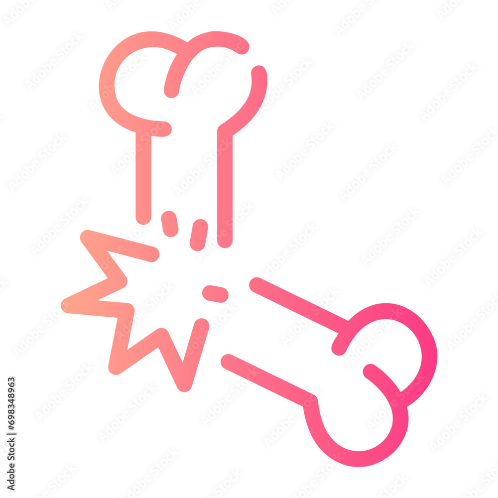bone Line Gradient Icon bone Line Gradient Icon