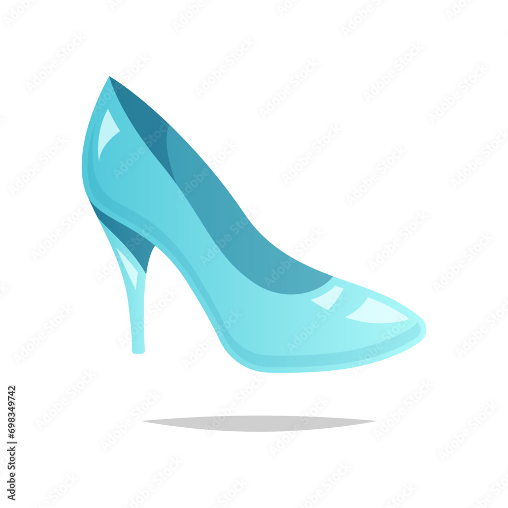 Crystal shoe vector isolated on white background Crystal shoe vector isolated on white background