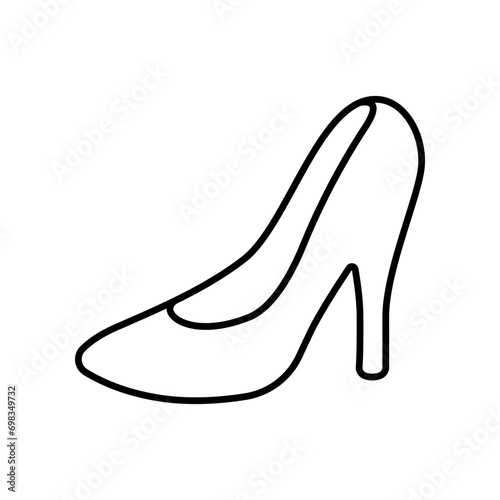 High heel shoes line icon isolateda photo