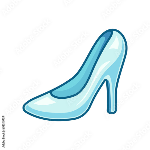 Crystal shoe vector isolated on white background