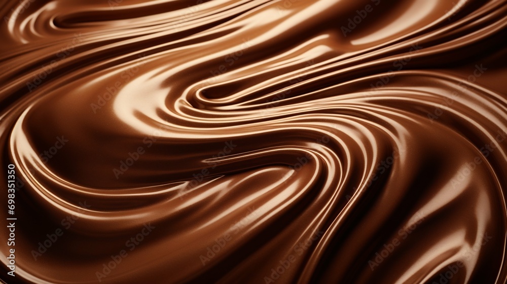 Silky Chocolate Swirls Texture. Generative ai Silky Chocolate Swirls Texture. Generative ai