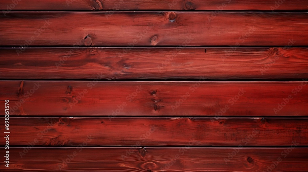 Fototapeta premium Rich Red Wooden Planks Texture. Generative ai