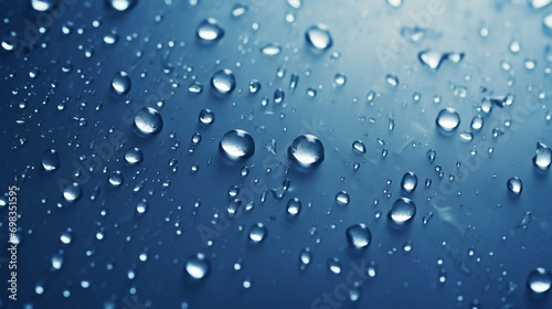 Close-Up of Water Droplets on Dark Surface. Generative ai