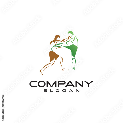Kabaddi wrestling mma  marital arts fighting logo design timeless emblem brand identity logotype abstract minimalist monogram typography vector logo