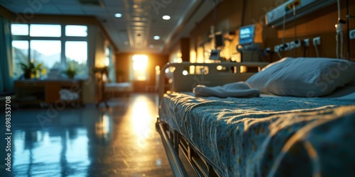 Hospital recovery room or emergency ICU, biometrics, and medical history for health care services such photo
