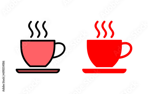 coffee cup icon set illustration. cup a coffee sign and symbol