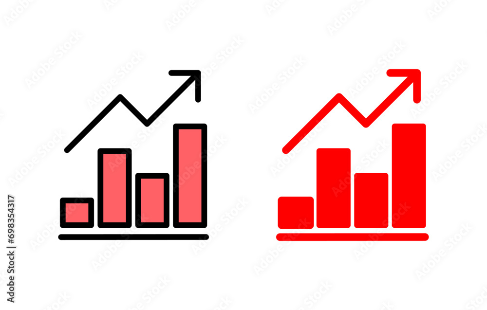 Growing graph Icon set illustration. Chart sign and symbol. diagram icon Growing graph Icon set illustration. Chart sign and symbol. diagram icon